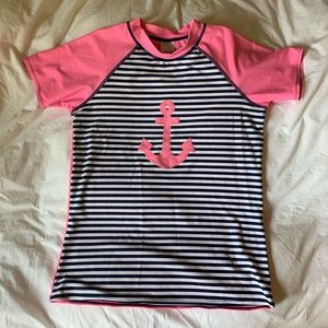 Never Worn circo kids swim tee pink with anchor